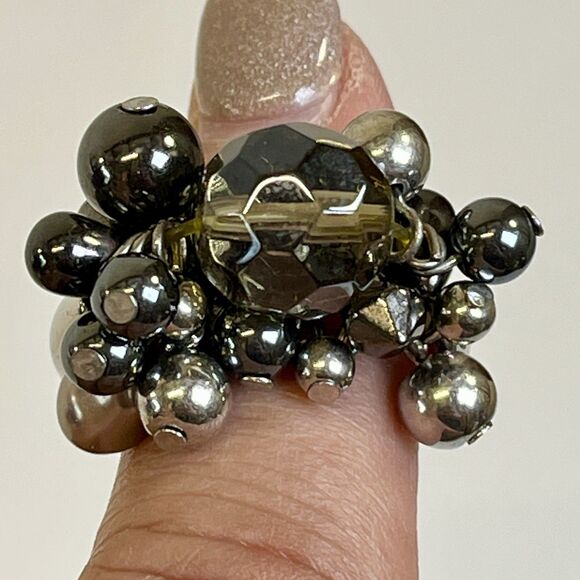 3 Retired Premier Design Jewelry Rings "Blue Lapis", Glam Slam Rhodium, Aurora B - Picture 4 of 10